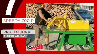 Новая профессиональная циркулярная пила, подключенная к трактору Speedy 700 R - Rosselli Snc