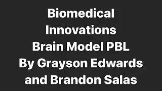 Brain Model-STEM SOS PBL Level 2 Project