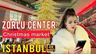 Turkiye🇹🇷Istanbul,Christmas market in Zorlu Center Luxury Mall walking tour |4K 60fps