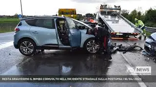 RESTA GRAVISSIMO IL BIMBO COINVOLTO NELL'INCIDENTE STRADALE SULLA POSTUMIA | 10/04/2023
