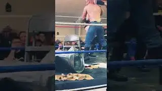 Slade chokeslams Manders on the double chairs (Limitless Wrestling) #shorts #wrestling