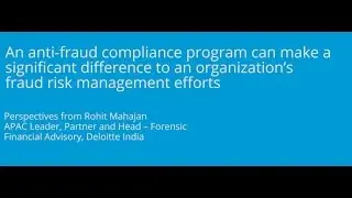 Anti-fraud compliance program for organizations' fraud risk management