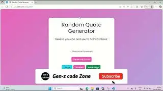 🌈 Random Quote Generator Using HTML, CSS & JavaScript | Beautiful Bootstrap Project for Beginners 🚀