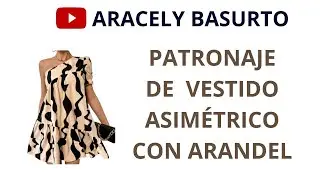 PATRONAJE DE VESTIDO ASIMÉTRICO CON ARANDEL