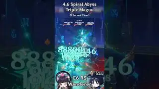 C6 R5 Wanderer 4.6 Spiral Abyss Triple Maguu Kenki 9s Speedrun #genshinimpact #wanderer