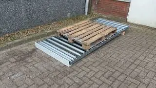 Partij pallet rollenbanen voor pallets met eindstopper 123rollenbaan.nl