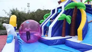Giant Inflatable water park slide toboggan gonflable piscine gonflable avec toboggan