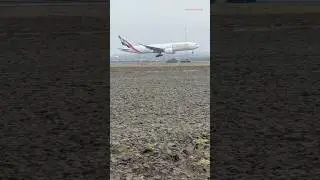BOEING 777-F EMIRATES SKY CARGO DUBAI TO AMSTERDAM LANDING SCHIPHOL AIRPORT A6EFY #aviation #viral