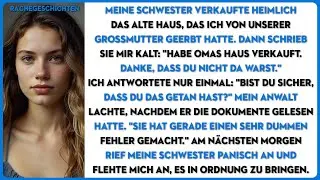 Meine Schwester verkaufte heimlich das Haus, das meine Oma mir hinterlassen hat...