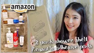 Amazon LUXEAR Adhesive Shower Caddy Review| Double Stack Shower Shelf heavy duty with sticky pads