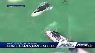 Man rescued after boat capsized off Jupiter Inlet