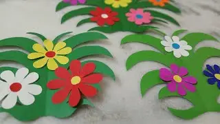 Paper craft grass making for classroom decoration / Easy classroom decoration with paper grass