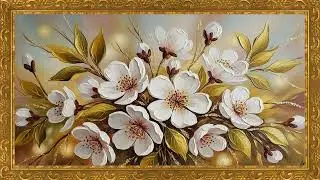 Neutral Floral Harmony  Elegant Framed 4K Gallery Look