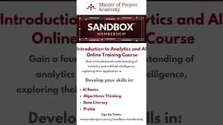 Introduction to Analytics and AI Online Training Course | Master of Project Academy