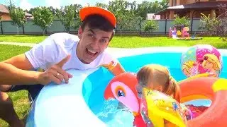 Kids Swimming Song Nursery Rhymes & Kids Songs with Vasena and Daddy