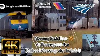 LlRR, NJT & Amtrak Morning Rush Hour 🔆 Train Watching at Hunterspoint Ave (Hornshows & R.C 📯🎺)