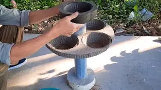 Cement Craft ideas for Garden/How To Make Beautiful Flower Pot at Home Easily