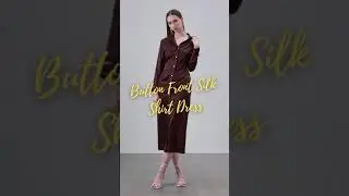 Button Front Silk Shirt Dress | #Shorts #youtubeshorts