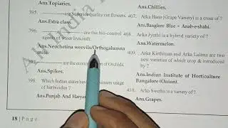 JRF/SRF/agriculture Competitive Exams Questions Part :-18