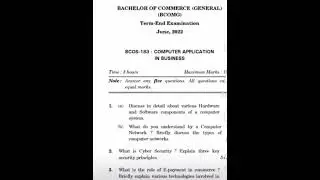 BCOS-183 Question paper in English June -2022