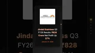 Результаты Jindal Stainless за 3 квартал 2026 финансового года: чистая прибыль в размере 828 крор...