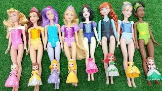 ASMR Most Popular Disney Princess Mattel Dolls   lots of colorful rainbow Dresses   unpacking toy