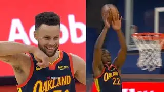 Stephen Curry's eye in the sky connection with Andrew Wiggins is so awkward