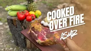 Fire-Roasted Goat Leg Over Open Flame | Flatbread, Tzatziki & Charred Corn Feast