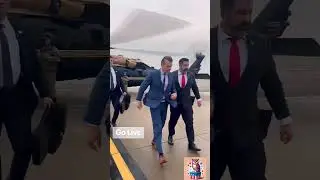 Secret&aacute;rio do Trump chegando de Helic&oacute;ptero