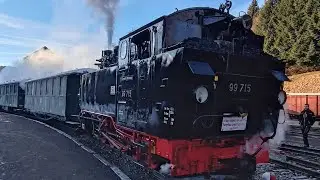 Pre&szlig;nitztalbahn unter Winterdampf! 🚂💨 Historische Dampflok 🇩🇪 Schmalspurbahn | Steinbach & J&ouml;hstadt