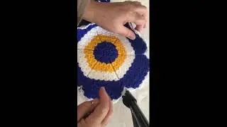 Long washcloth with evil eye bead