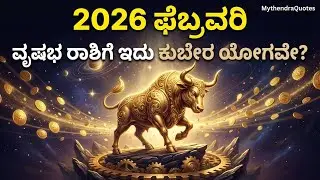 2026 ಫೆಬ್ರವರಿ ವೃಷಭ ರಾಶಿಗೆ ಇದು ಕುಬೇರ ಯೋಗವೇ? | Taurus February 2026 Horoscope Kannada |MythendraQuotes