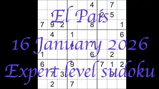 Sudoku solution – El País 16 January 2026 Expert level