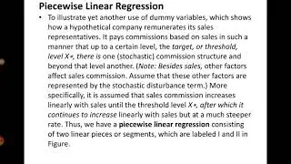 Dummy Variable- Piecewise Linear Regression