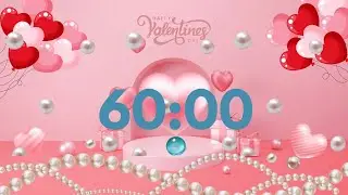 💖60-Minute Valentine's Day Countdown Timer | 1 Hour Relaxing, Focus, Study & Work Timer | Pure Vibes