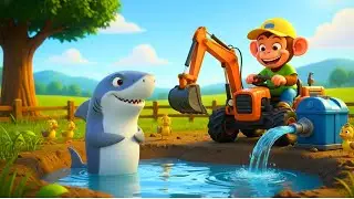 Funny Monkey Cartoon &ndash; Pig Bath Time Adventure 🐵🐷💦