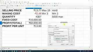 USING SOLVER OPTION IN LIBREOFFICE CALC