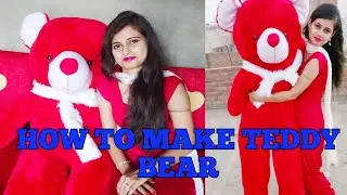 Soft toy making 5 feet teddy bear at home in hindi