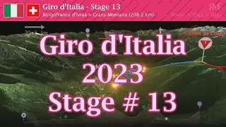 Giro d'Italia 2023 - Stage 13 (Borgofranco d'Ivrea - Crans-Montana) - Route, profile, animation