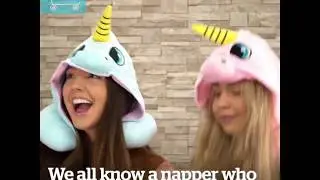Hooded Unicorn Travel Pillow