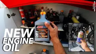 AMSOIL  FULLY SYNTHETIC in the Himalayan. ENGINE OIL CHANGE .