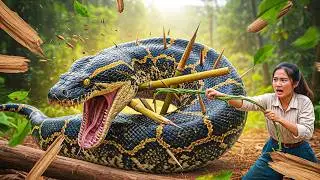 Girl Uses a Bamboo Trap to Save Herself from a Giant Python