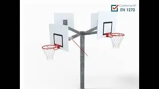 BWA Sports - Tour but de basket 4 t&ecirc;tes sur platine, en acier galvanis&eacute;  BK09040