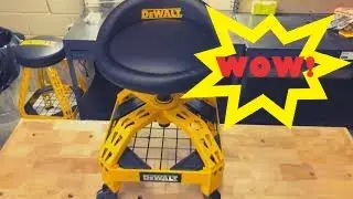 DeWalt Padded, Rolling Shop/Garage Stool, 360 degree Swivel Seat, Durable Steel Frame 2020.