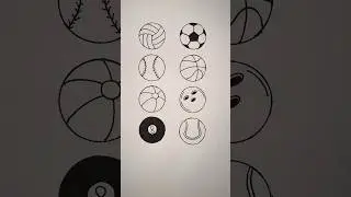 how to draw 8 types of ball 😳 #shorts #art #drawing #ball