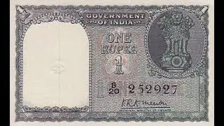 One Rupee - K R K Menon (Secretary Ministry of Finance) Indian Paper Money