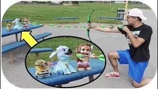 ZING BOW BATTLE VS TOYS! TRICK SHOTS COMPETITIONS WITH FURREAL FRIENDS & BABY ALIVE!