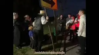Mesmerizing!! Amish folks listening to bachurim singing!