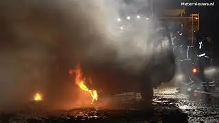 Caravans en auto in de brand in Smilde en Bovensmilde