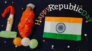 Republic Day 🇮🇳 Theme Baby Photoshoot Ideas At Home 🏠|| 1month photoshoot